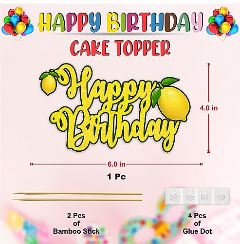 Lemon Happy Birthday Cake Topper