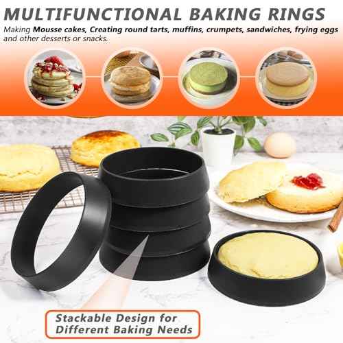 6 Pack 4 Inch English Muffin Rings