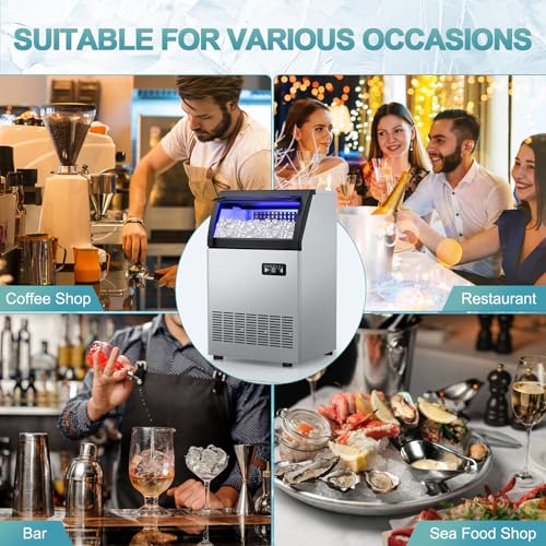 260 lbs High Output Commercial Ice Maker Undercounter Self