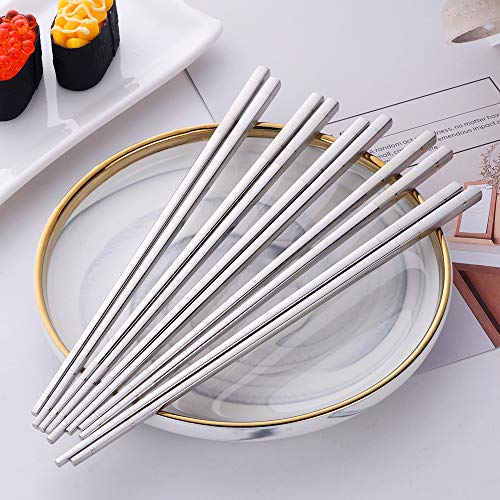 5 pair Stainless Steel Chopsticks (5 Count)