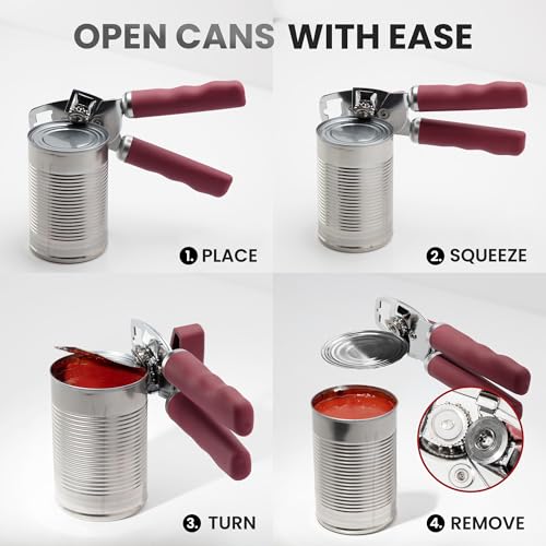 Heavy Duty Stainless Steel Can Opener Manual with Bottle Opener