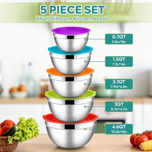 Mixing Bowls with Lids Set (5 Count)