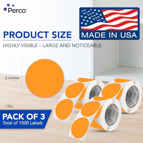 Neon Orange Perforated Round Circle Dot Sticker 3 (3 Count)