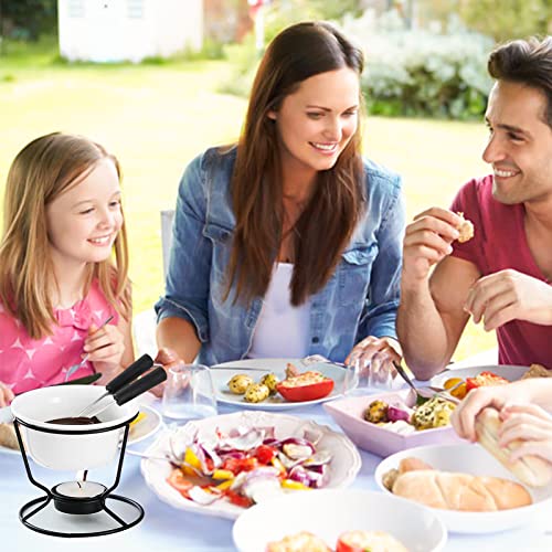 4Pcs Fondue Pot Set for Chocolate Butter Cheese