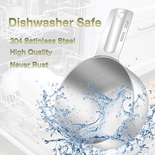 18/8(304) Stainless Steel Measuring Cup Set(1CUP & 2CUP) (2 Count)