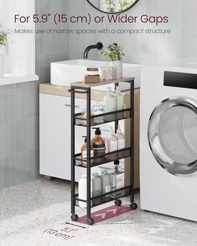 4 Tier Slim Rolling Storage cart with Wheels