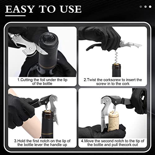 Waiter Corkscrew Wine Openers Heavy Duty Hinges Wine Key Bottle Opener All in One Double Hinged Waiter's Corkscrew with Foil Cutter Wine Tools for Bartenders Servers Sommelier (100 Count)