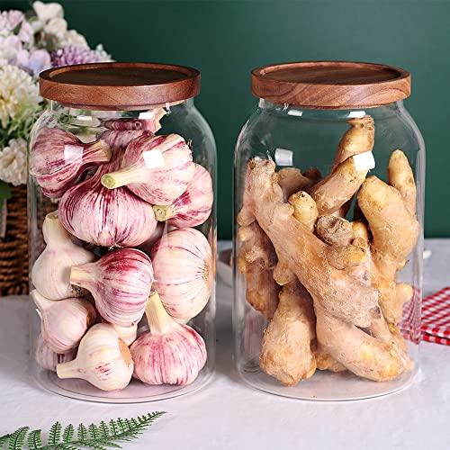 1 Gallon Glass Jar with Wooden Acacia Airtight Lid