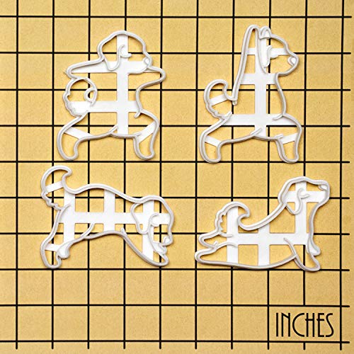 Set of 4 Yoga Dog cookie cutters
