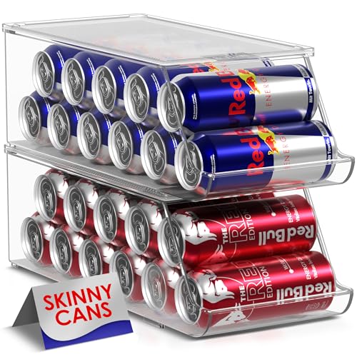 Clear Skinny Can Organizer for Fridge (2 Count)