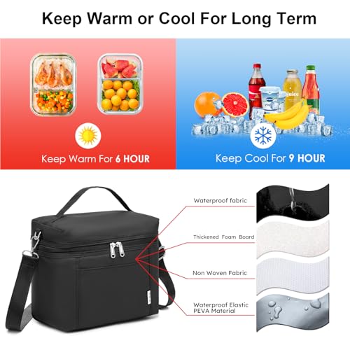 NOL Insulated Lunch Bags for Women Cooler Bag Lightweight Nylon Waterproof Lunch Box For Work
