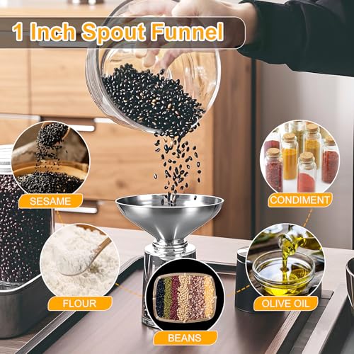 2 Pack Stainless Steel Kitchen Funnel Set for Filling Bottles