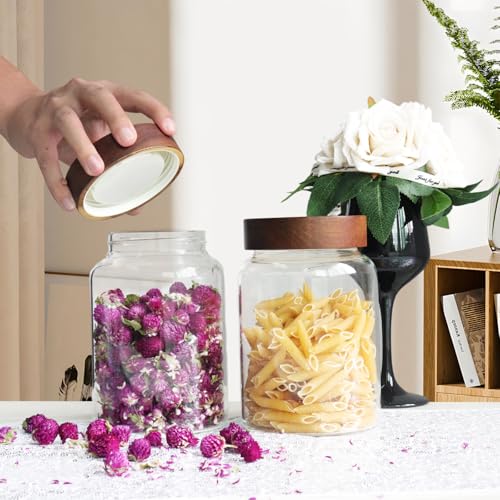 40 oz Glass Jars with Airtight Lid Spice Herb Jar Glass Coffee Ground Canister Clear Food Storage Jar for Sugar Cookies Tea Bean Spice Bath Salts