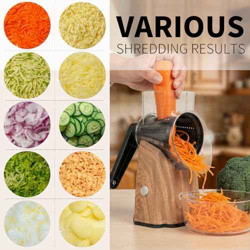 Upgrade Rotary Cheese Grater Shredder with Handle