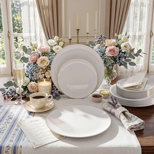 60PCS Gold Plastic Plates (30 Count)