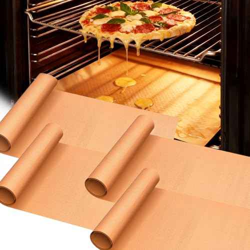 4 Pack XL Thickened Copper Oven Liners for Bottom of Oven