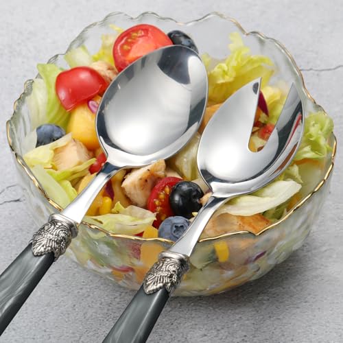 2 piece Salad Servers Stainless Steel Salad Serving Set Salad Fork and Spoon