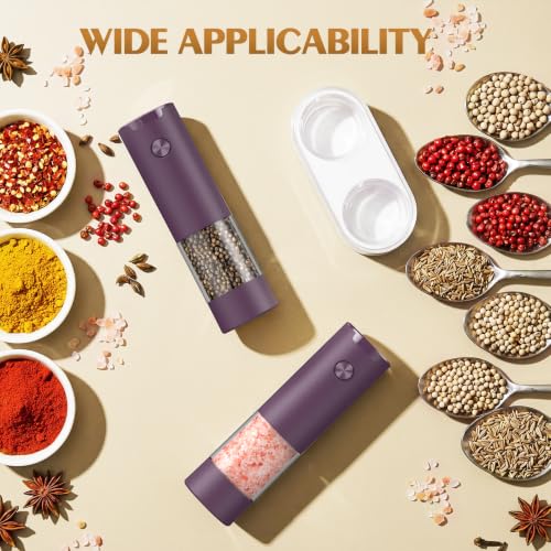 Electric Salt and Pepper Grinder Set Automatic Battery Pepper Mill Shakers Adjustable Coarseness Upgraded Larger Capacity with Led Home and Kitchen Appliances