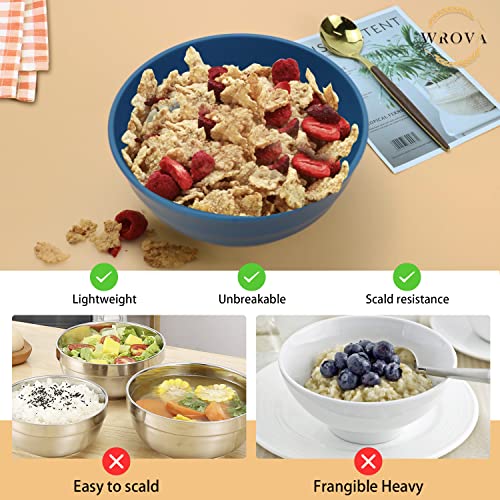Wheat Straw Bowls Set 60 OZ Unbreakable Large Cereal Bowls Set of 6 Microwave and Dishwasher Safe Bowls Big Bowls for Camping and Party BPA Free Soup Bowl for Serving Oatmeal and Salad