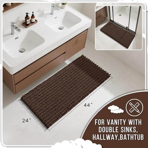 Long Bathroom Rugs Non Slip Washable 44x24 Inch (7.35 Sq Ft)
