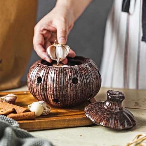 Ceramic Garlic Keeper Jar and Lid