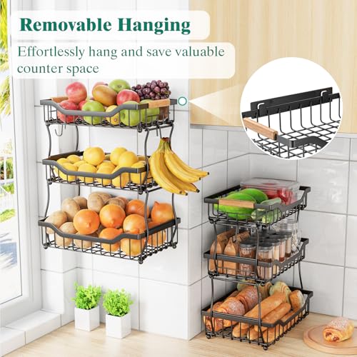 3 Tier Countertop Fruit Basket for Kitchen