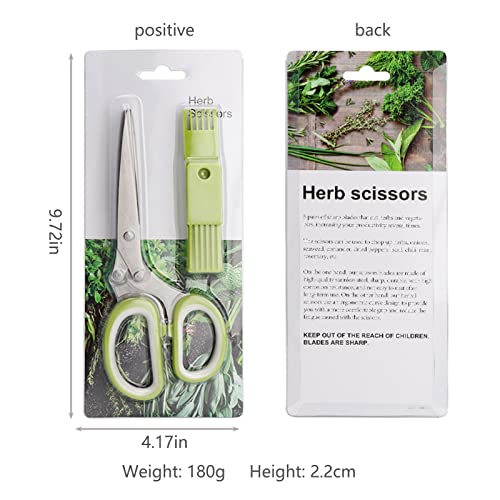 Gourmet Herb Scissors Set Multipurpose Cutting Shears with Stainless Steel 5 Blades
