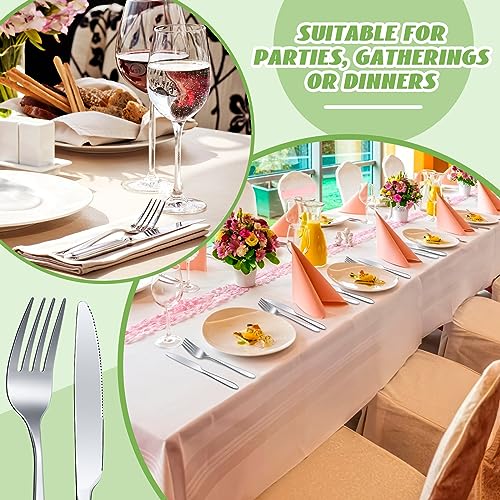 50 Pieces Stainless Steel Forks Silverware Set Dinner Forks and Knives Flatware Tableware Cutlery Set for Kitchen Restaurant (50 Count)