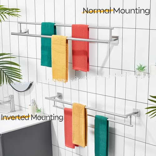 Bath Towel Holders Brushed Nickel Bathroom Rack 36 Inch Double Towel Bars Overlength Kitchen Rails Stainless Steel B5009BR