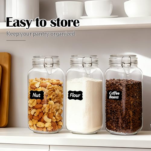 78oz Glass Storage Jars with Airtight Lids Set of 3