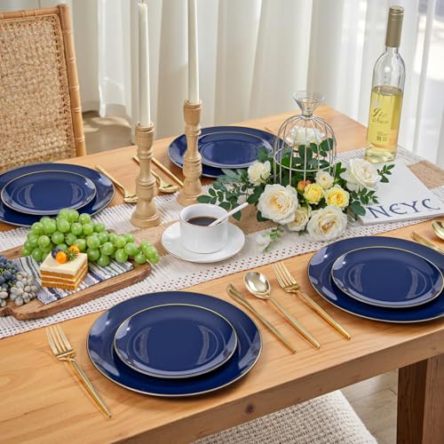 200 Pieces Blue Plastic Plates (200 Count)