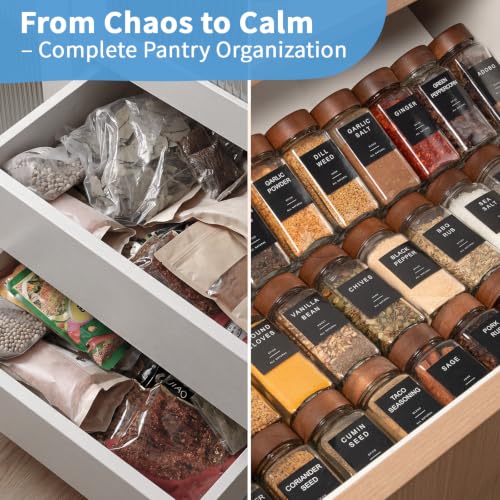 Glass Spice Jars with Labels (14 Count)