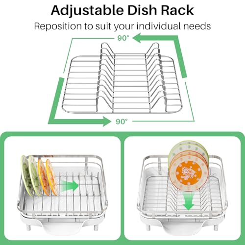 Expandable Dish Drying Rack for Small Kitchen Counter