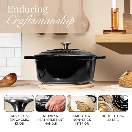 Enamelled Cast Iron Dutch Oven Pot with Lid