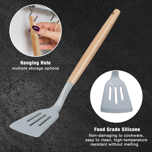 19PCS Gray Kitchen Cooking Utensils Set Kitchen Tools Set (19 Count)