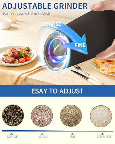 Gravity Electric Salt and Pepper Grinder Set Automatic Salt and Pepper Grinder Set with LED Light (2 Count)