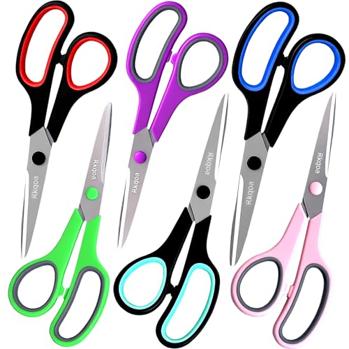 Scissors 6 Pack 8" All Purpose Stainless Steel Scissor for Everyday use (6 Count)