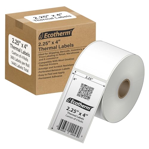 2.25" x 4" Thermal Labels (1440 Count)