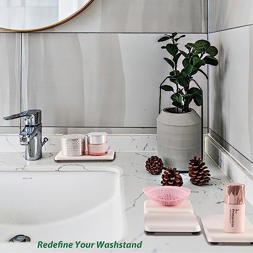 2Pcs Stone Soap Trays Water Absorbing Diatomite Coaster