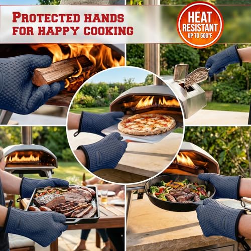 XL Silicone Pizza Oven Gloves Heat Resistant Oven Mitts