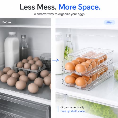 36 Egg Holder for Fridge with Silicone Bumpers