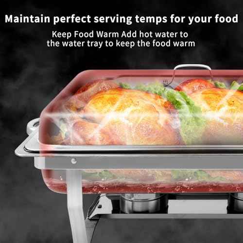 8 Qt 4 Pack Full Size Chafing Dishes Buffet Set (4 Count)