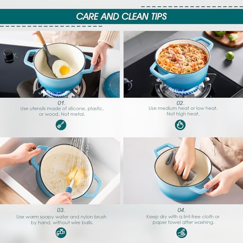 2.5 Qt Enameled Cast Iron Dutch Oven with Lid