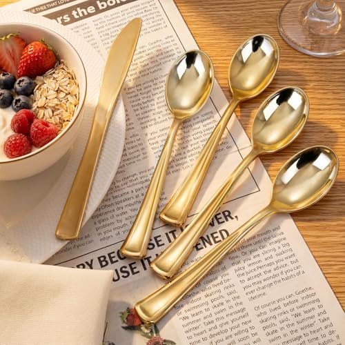 200 Pack Gold Plastic Spoons (200 Count)