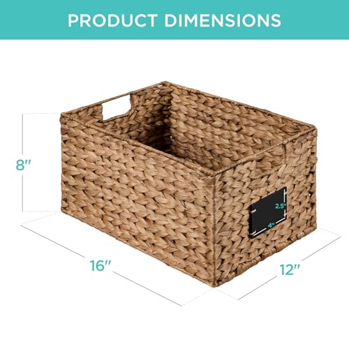 Pantry Baskets Set of 2 16x12in Water Hyacinth Storage Baskets (2 Count)