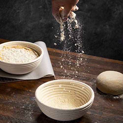 Bread Banneton Proofing Basket [Set of 2] Oval 10x6 Inch Sourdough Rising Baskets with Liner (2 Count)
