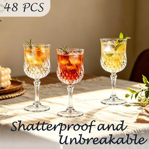 48Pack Plastic Wine Glasses (48 Count)