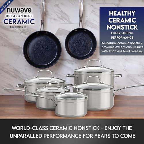 Healthy Duralon Blue Ceramic Nonstick Cookware Set