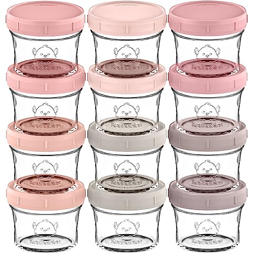 12pk 4oz Glass Baby Food Containers with Lids (12 Count)