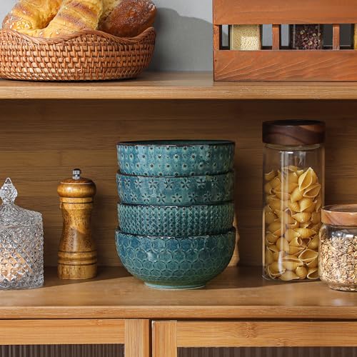 Cereal Bowls 30 Ounce Ceramic Green Soup Bowl for Kitchen (120 Fl Oz)